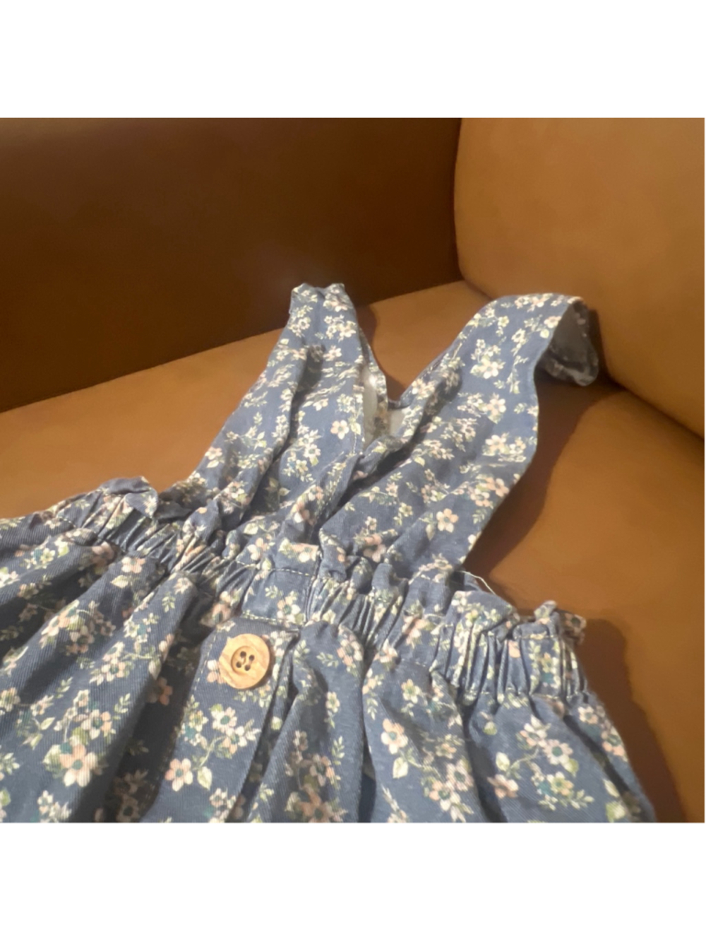 Girls Zara Floral Button-Front Dress Blue White Size 4-5 - Picture 3 of 6